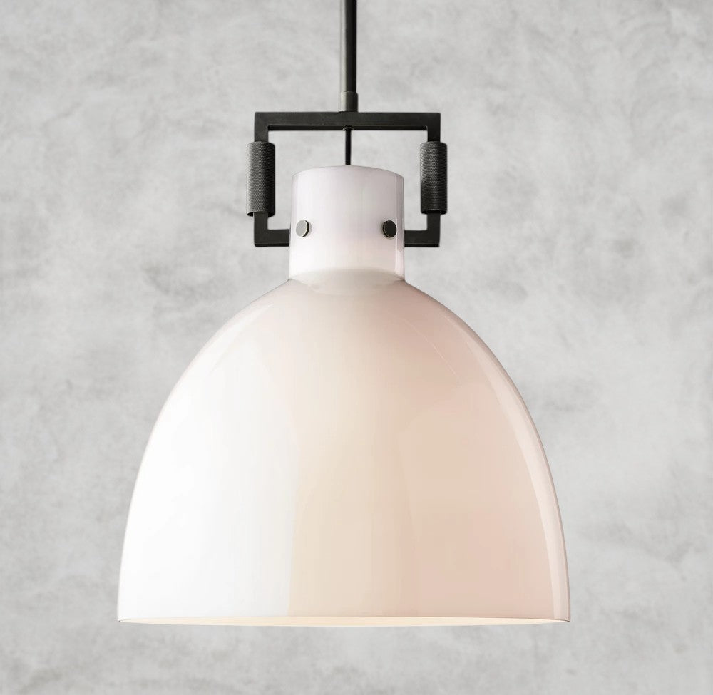 MACHINIST MILK GLASS CLOCHE PENDANT 10", 14", 18"